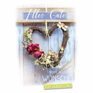 Geburtstagskarte 3D Herz gebunden