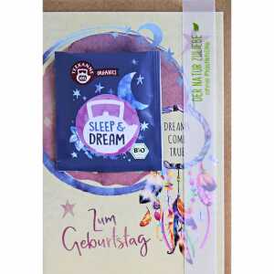 Geburtstagskarte mit Tee sleep & dream