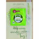 Geburtstagskarte mit Tee swinging green 4016723822528