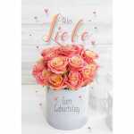 Geburtstagskarte 3D Rosen Topf