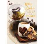 Geburtstagskarte Ballon Kaffee