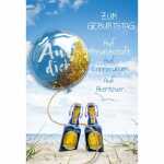 Geburtstagskarte Ballon Bier am Meer