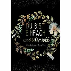 Geburtstagskarte black Kranz 4016723826663