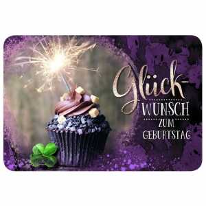 Geburtstagskarte Törtchen mit Wunderkerze