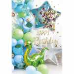 Geburtstagskarte Kinder Dino Ballons