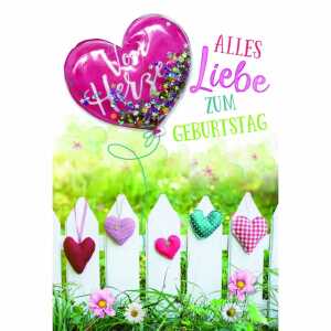 Geburtstagskarte weißer Gartenzaun