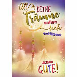 Geburtstagskarte Traumfänger Glittereffekt 4016723831667