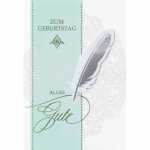 Geburtstagskarte Feder mit Glitzersteinen