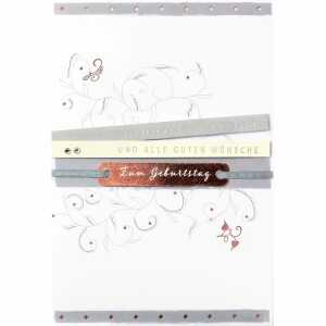 Geburtstagskarte Ranken und Schildchen