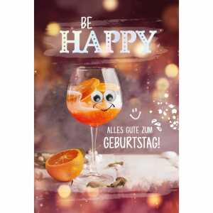 Geburtstagskarte Cocktail mit Kulleraugen 4016723834743