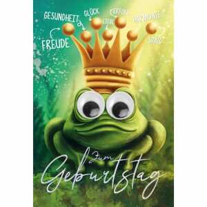 Geburtstagskarte Frosch mit Kulleraugen