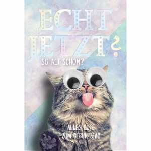 Geburtstagskarte Katze mit Kulleraugen