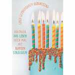 Geburtstagskarte Torte mit Kerzen