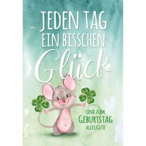 Geburtstagskarte Klee Maus 4016723835399