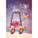 Geburtstagskarte Vogel mit Innendruck 4016723835597