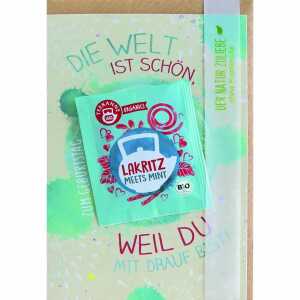 Geburtstagskarte mit Tee Lakritz meets mint