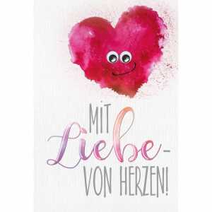 Geburtstagskarte Herz mit Wackelaugen