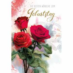Geburtstagskarte Rosen 4016723843189