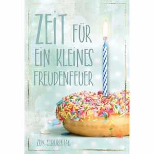 Geburtstagskarte Donut mit Kerze 4016723844193