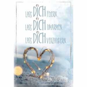 Geburtstagskarte Herz mit Glitzersteinen