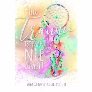 Geburtstagskarte Traumfänger Glittereffekt 4016723844841