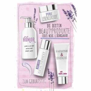 Geburtstagskarte Creme Lavendel
