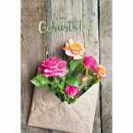 Geburtstagskarte Rosen im Umschlag