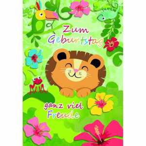 Geburtstagskarte Kinder Dschungel