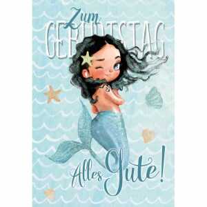 Geburtstagskarte Kinder Meerjungfrau