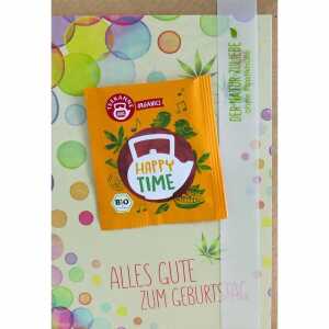 Geburtstagskarte mit Tee Happy Time