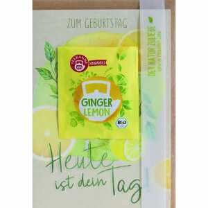 Geburtstagskarte mit Tee Ginger Lemon