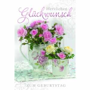 Geburtstagskarte Rosen Kanne 4016723852860