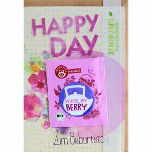 Geburtstagskarte mit Tee youre my berry
