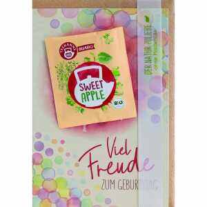 Geburtstagskarte mit Tee sweet apple