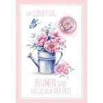 Geburtstagskarte Gießkanne mit Blumen 4016723853362