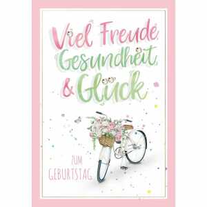 Geburtstagskarte Fahrrad mit Diamanten