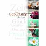 Geburtstagskarte Kaffee Torte Bücher Wein Blume