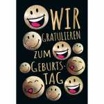 Geburtstagskarte Smileys Gold 4016723854321