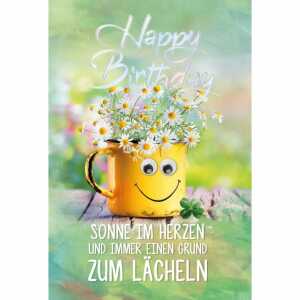 Geburtstagskarte Blumen in der Tasse 4016723854765