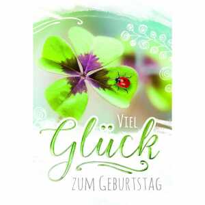 Geburtstagskarte Kleeblatt Marienkäfer