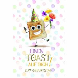 Geburtstagskarte Toast mit Kulleraugen