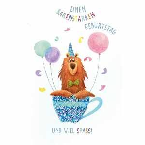 Geburtstagskarte Bär in der Tasse