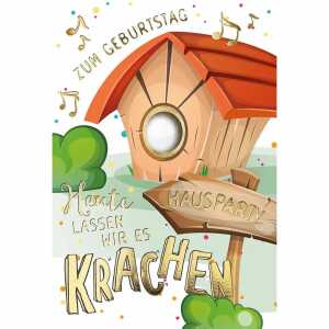 Geburtstagskarte Vogelhaus mit Innendruck