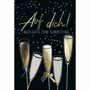 Geburtstagskarte black Sektgläsert