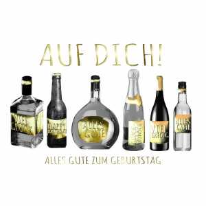 Geburtstagskarte black Flaschen