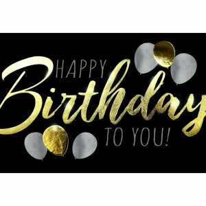 Geburtstagskarte black Schrift mit Innendruck