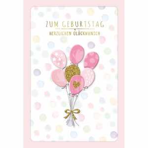 Geburtstagskarte Ballons mit Glittereffekt 4016723858435