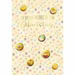 Geburtstagskarte Kugeln Smileys