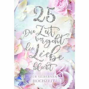 Glückwunschkarte Silberhochzeit Marmor