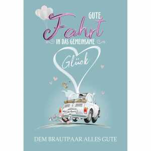 Glückwunschkarte Vermählung Auto